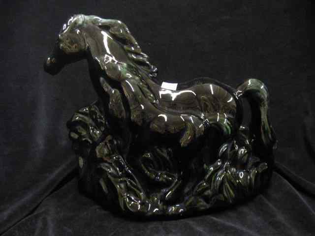 Appraisal: Art Pottery Figural TV Lamp mare colt green black ''