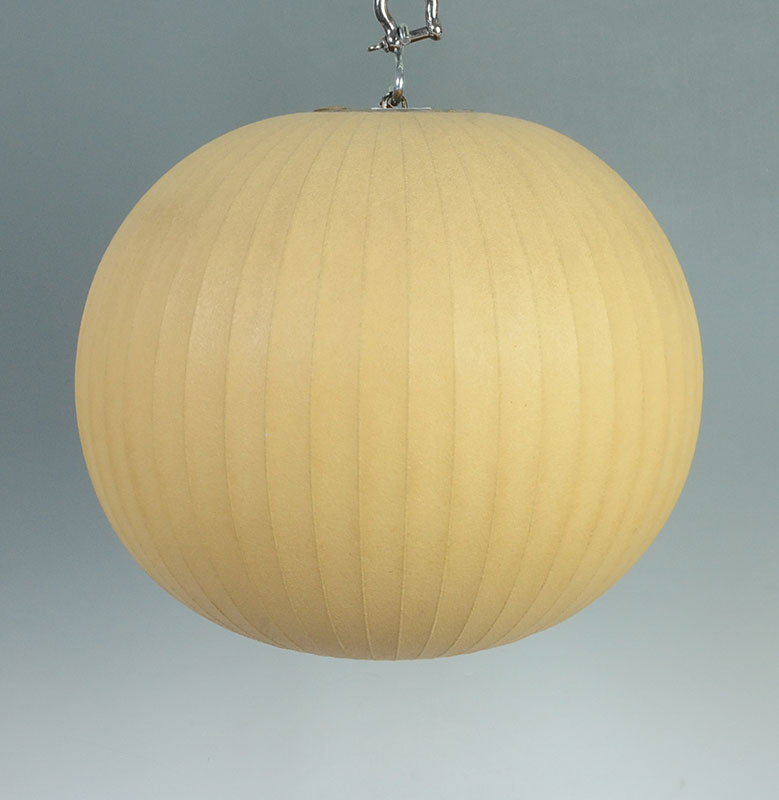 Appraisal: GEORGE NELSON ROUND HANGING BUBBLE LAMP Latex over wire ribs