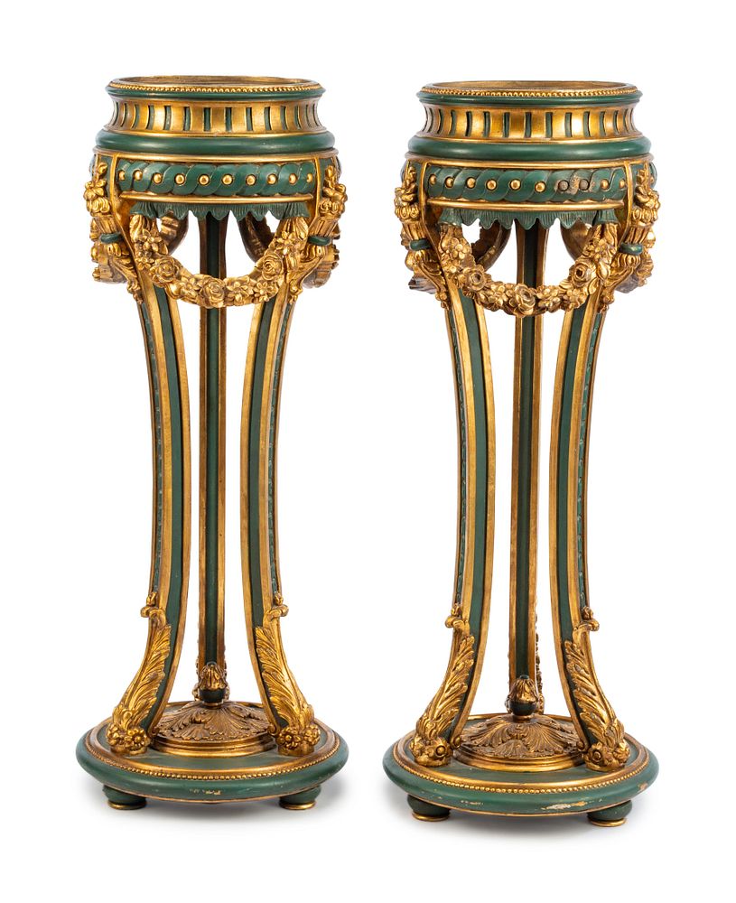 Appraisal: A Pair of Venetian Style Painted and Parcel Gilt Jardinieres