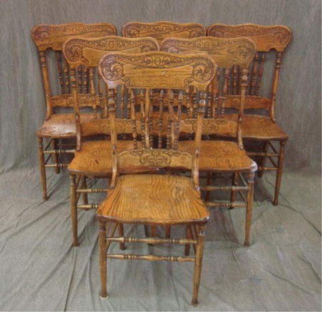 Appraisal: Victorian Oak Spindle Back Chairs From a Fifth Ave NYC