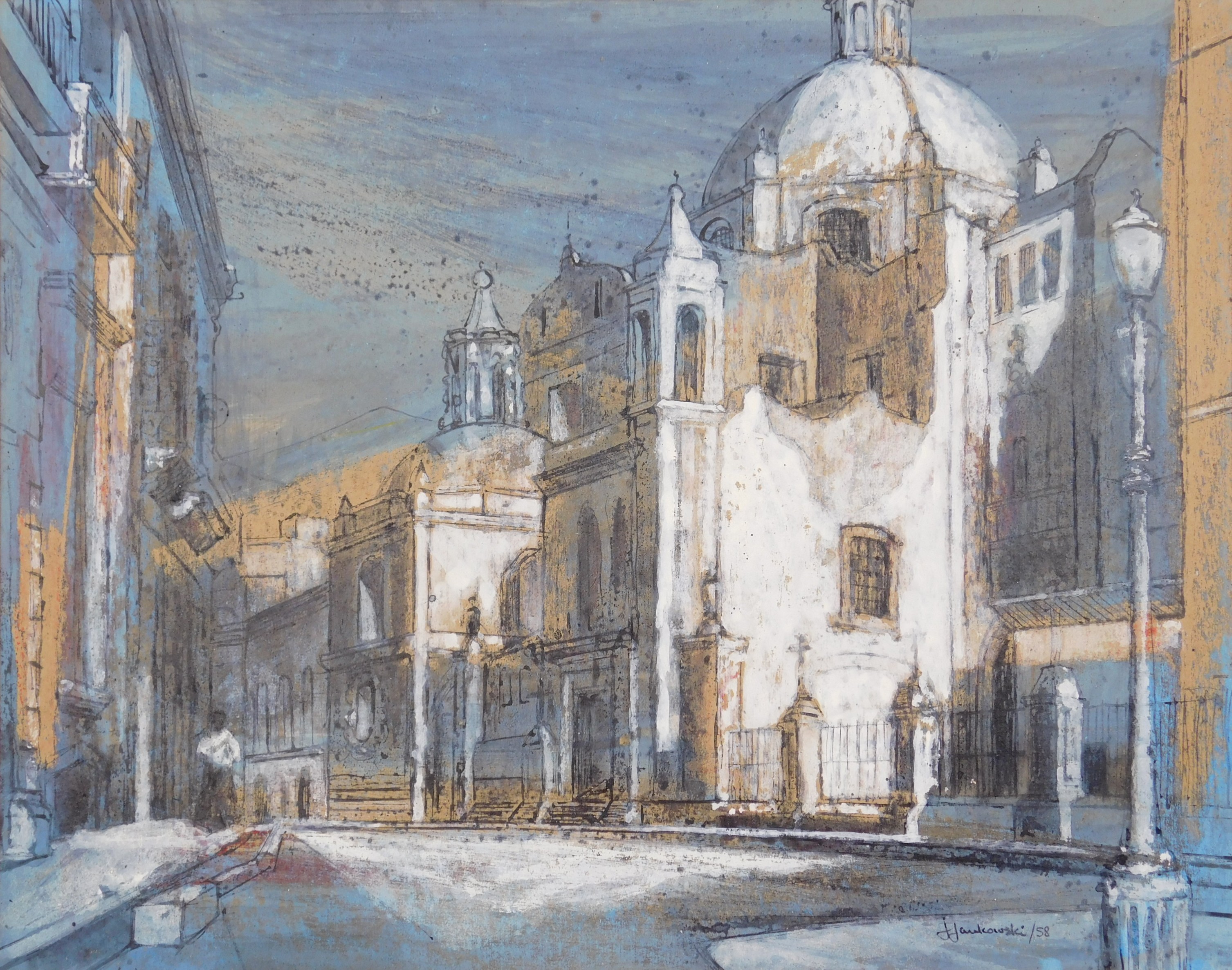 Appraisal: Joseph Jankowski American - ''Guanajuato''- pen and ink and gouache