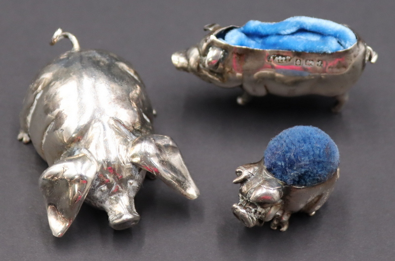 Appraisal: SILVER SILVER PIGS INCLUDING BUCCELLATI Includes a Buccellati Italian sterling