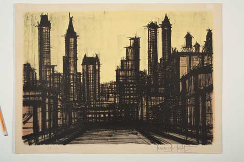 Appraisal: BERNARD BUFFET New York III Color lithograph x mm x