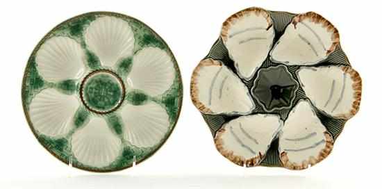 Appraisal: Longchamp majolica oyster plates late quarter th century shells and