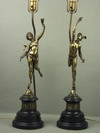 Appraisal: TABLE LAMPS - PAIR OF CAST BRASS FIGURAL TABLE LAMPS