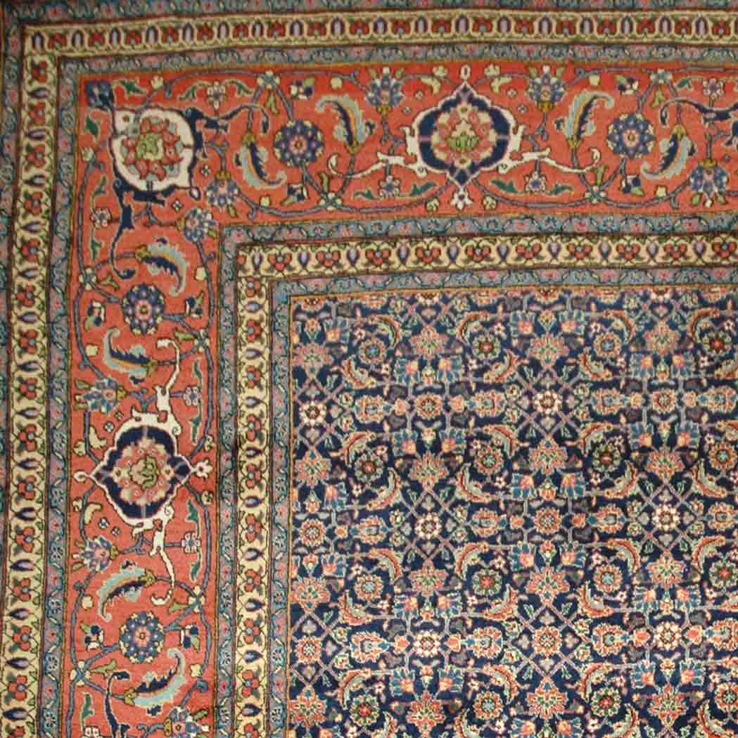 Appraisal: Tabriz Carpet Northwest Persia mid th century The indigo field