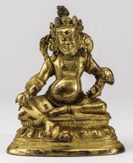 Appraisal: Tibetan style gilt guardian deity Vajrapani h Tibetan style gilt