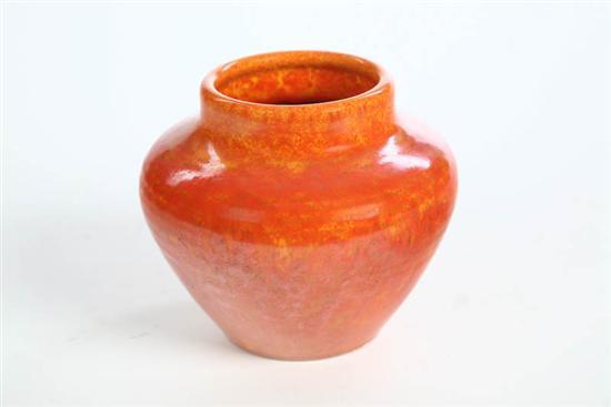 Appraisal: ROYAL LANCASTRIAN VASE Ovoid form with a mottled orange and