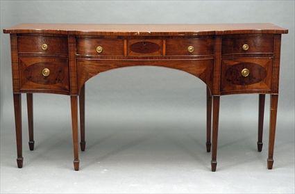 Appraisal: George III-Style Mahogany Serpentine-Front Sideboard