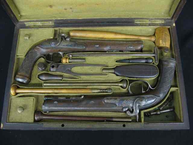 Appraisal: th Century Pair of French Dueling Pistols by Gastinne Renette