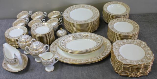 Appraisal: Wedgwood Florentine Gold Service for PlusServing Pieces Includes dinner plates