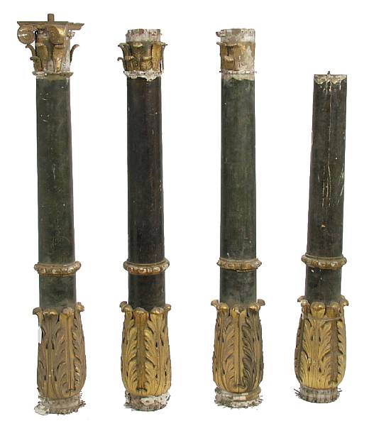 Appraisal: A group of four Italian paint decorated and parcel gilt