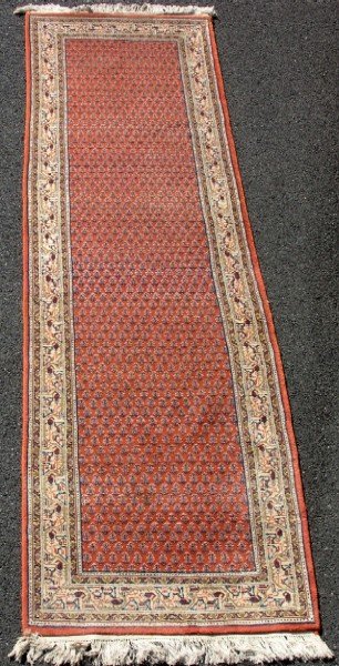 Appraisal: Oriental rug runner Rust color th C MEASUREMENTS ' x