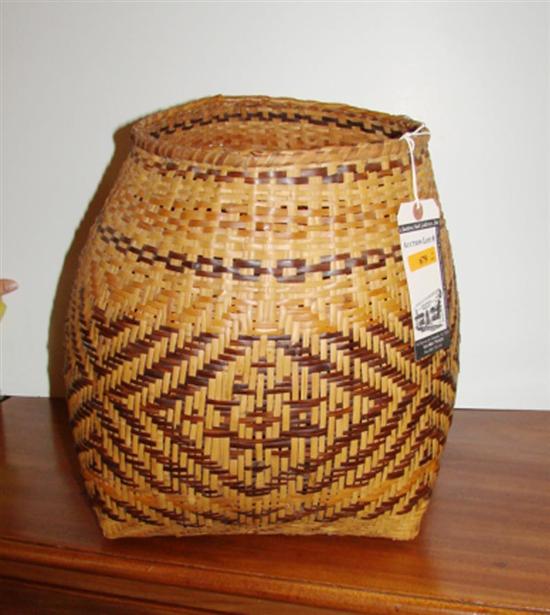 Appraisal: Cherokee River cane basket first half th century round rimmed