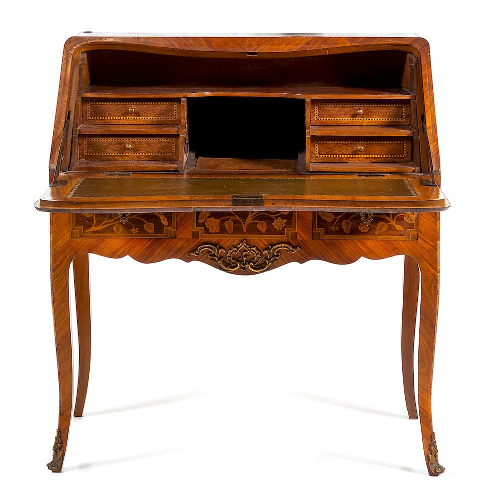 Appraisal: A Louis XV Style Marquetry Bureau en Pente T A