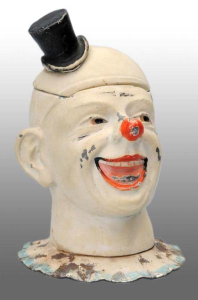 Appraisal: Clown Head Painted Inkwell Description Lead metal with tin base