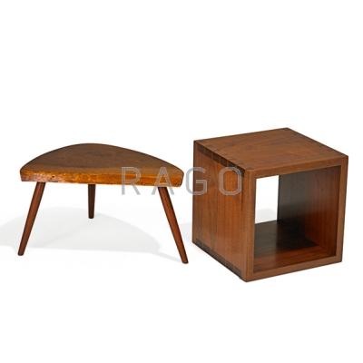 Appraisal: GEORGE NAKASHIMA - NAKASHIMA STUDIOS Cube and side table New