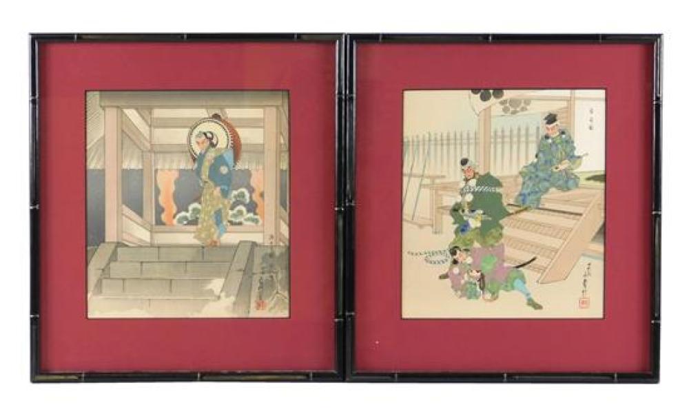 Appraisal: ASIAN Two late th early th C Japanese woodblock prints