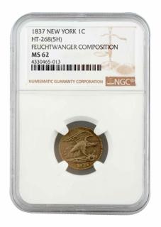 Appraisal: New York Piece HT- H Feuchtwanger MS NGC