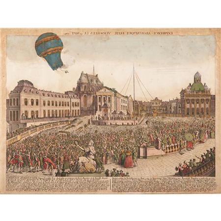 Appraisal: Various Artists EUROPEAN BALLOON SCENES Four Vues d'Optique Estimate -