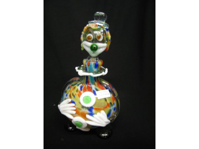 Appraisal: Italian Art Glass Figural Decanter of a Clown finger chips