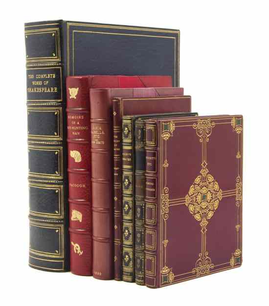 Appraisal: BINDINGS A group of seven books bound by fine binders