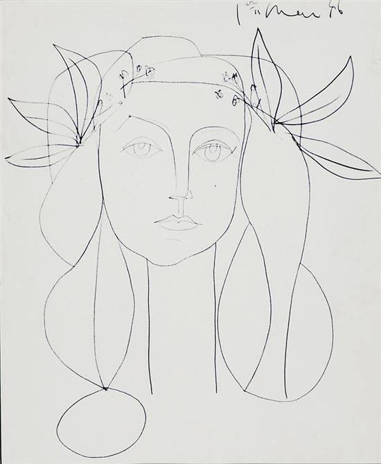 Appraisal: Pablo Picasso after Spanish - FRANCOISE WITH A GARLAND print