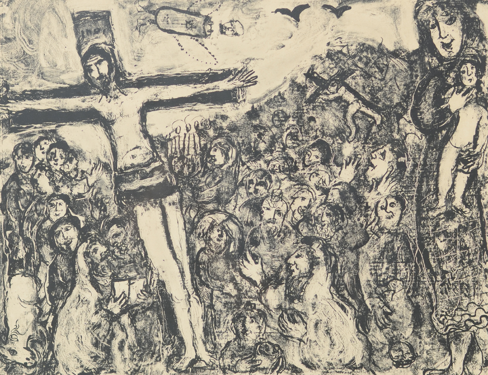 Appraisal: CHAGALL Marc French - ''La Crucifixion'' Lithograph on Arches Paper