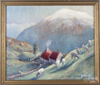 Appraisal: John Berninger American - oil on canvas landscape signed lower