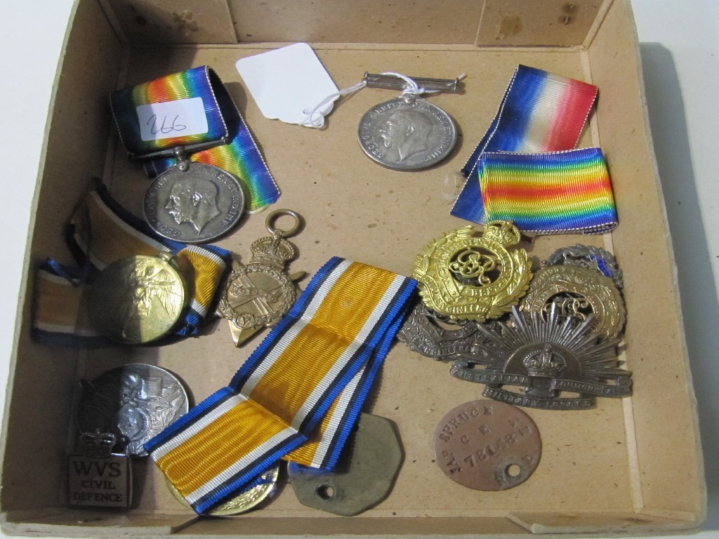 Appraisal: Lot comprising two WWI war medals to Sapper EA Spruce