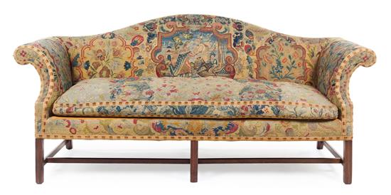 Appraisal: Sale Lot A George III Style Tapestry Upholstered Mahogany Sofa