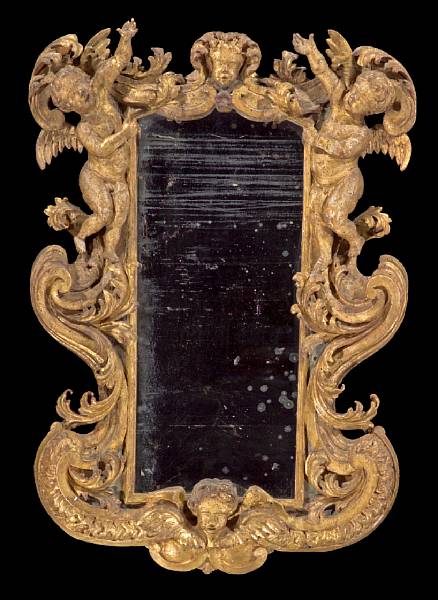 Appraisal: An Italian or Spanish Rococo giltwood mirror third quarter th