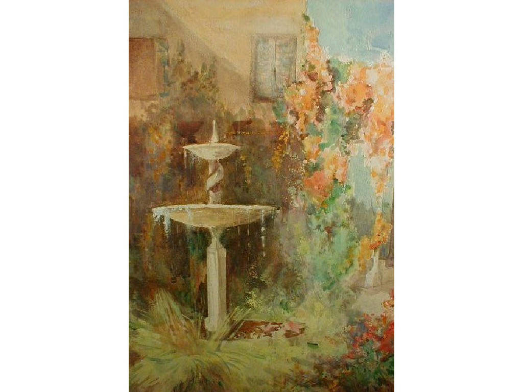 Appraisal: Ann Matthews Boyd A fountain in summer gardens watercolour x