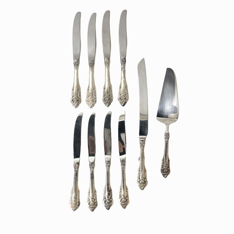 Appraisal: Sterling Silver Grande Baroque Dinner Knives Sterling Silver Grande Baroque