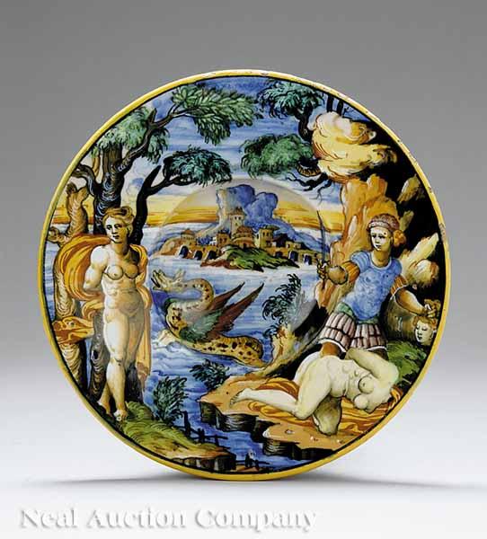 Appraisal: An Important Italian Renaissance Majolica Plate with the Legend of