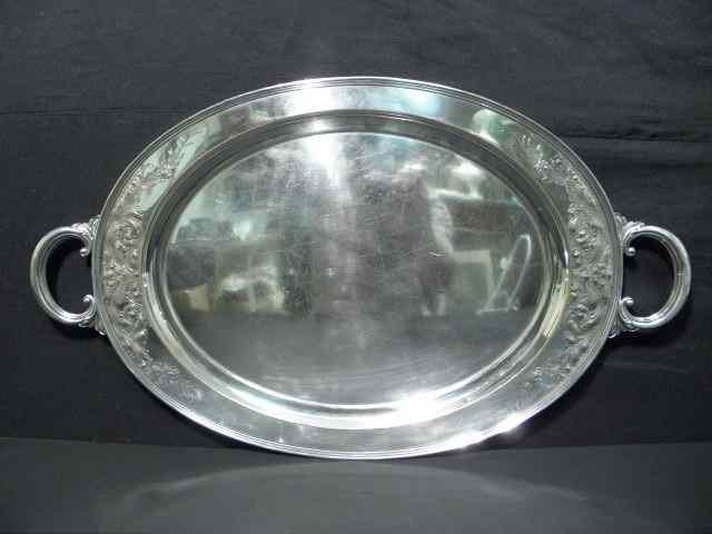 Appraisal: International Silver Co silver plate serving tray Hand chased marked