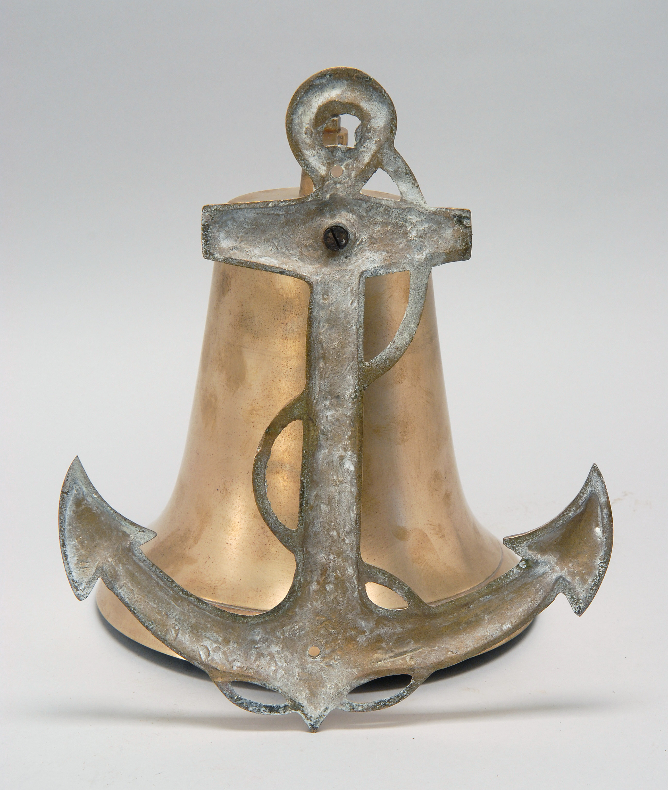 Appraisal: CONTEMPORARY BRASS SHIP'S BELL With anchor-form mount Length ConditionUndamaged