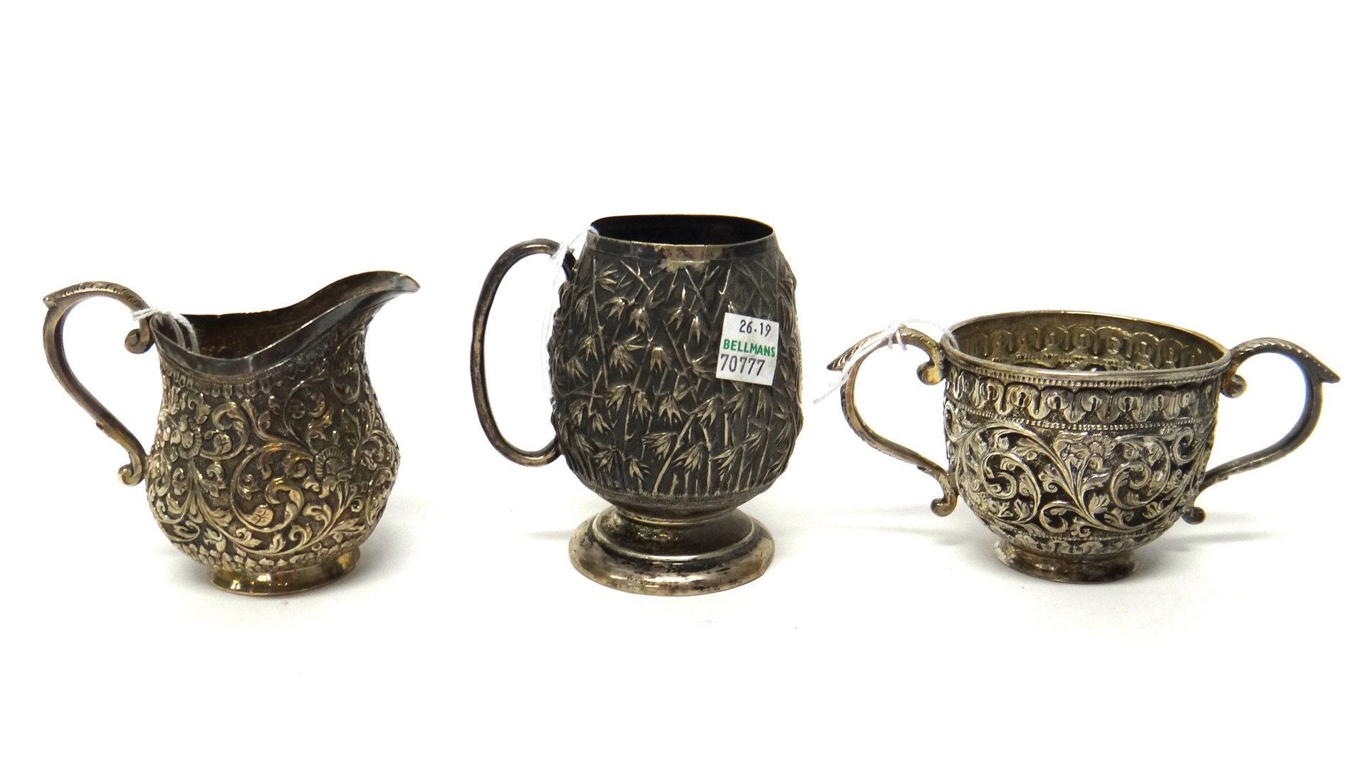 Appraisal: Eastern wares comprising an Indian christening mug of barrel shaped