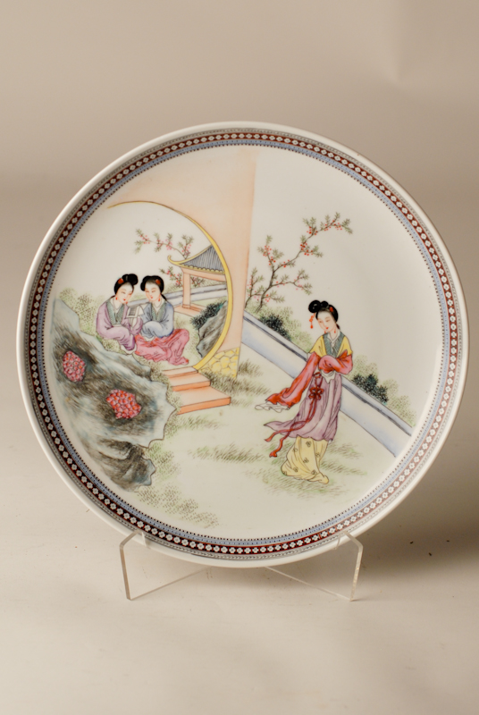 Appraisal: A Finely decorated Republic Era Chinese Porcelain Charger having ladies