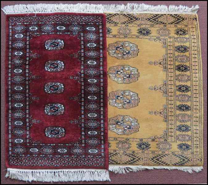 Appraisal: TWO BOKHARA RUGS Yellow ' '' x ' '' Red