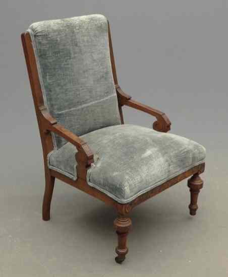 Appraisal: Victorian upholstered side chair '' Seat Ht '' Overall