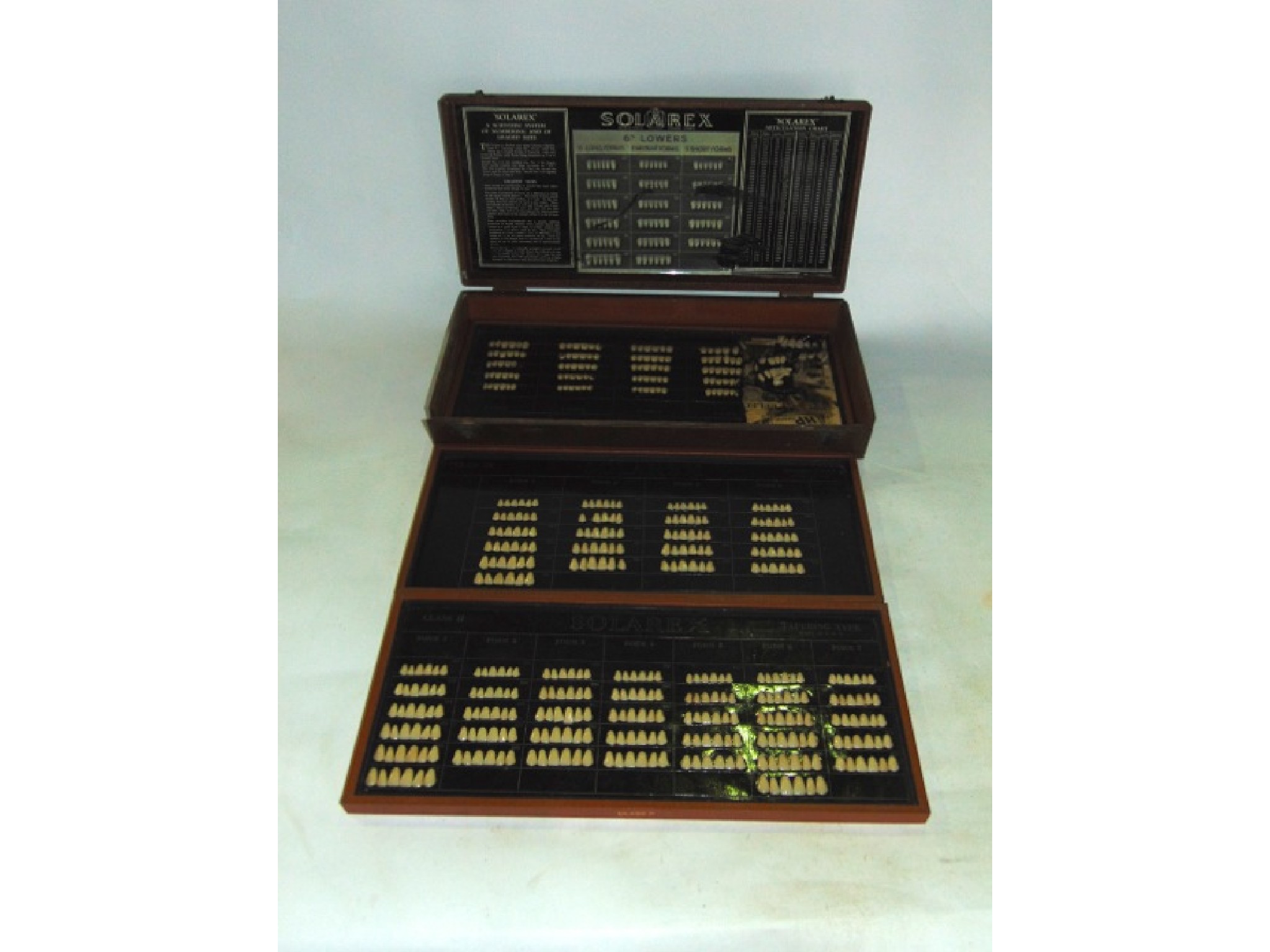 Appraisal: A cased set of Solarex graded model human teeth with