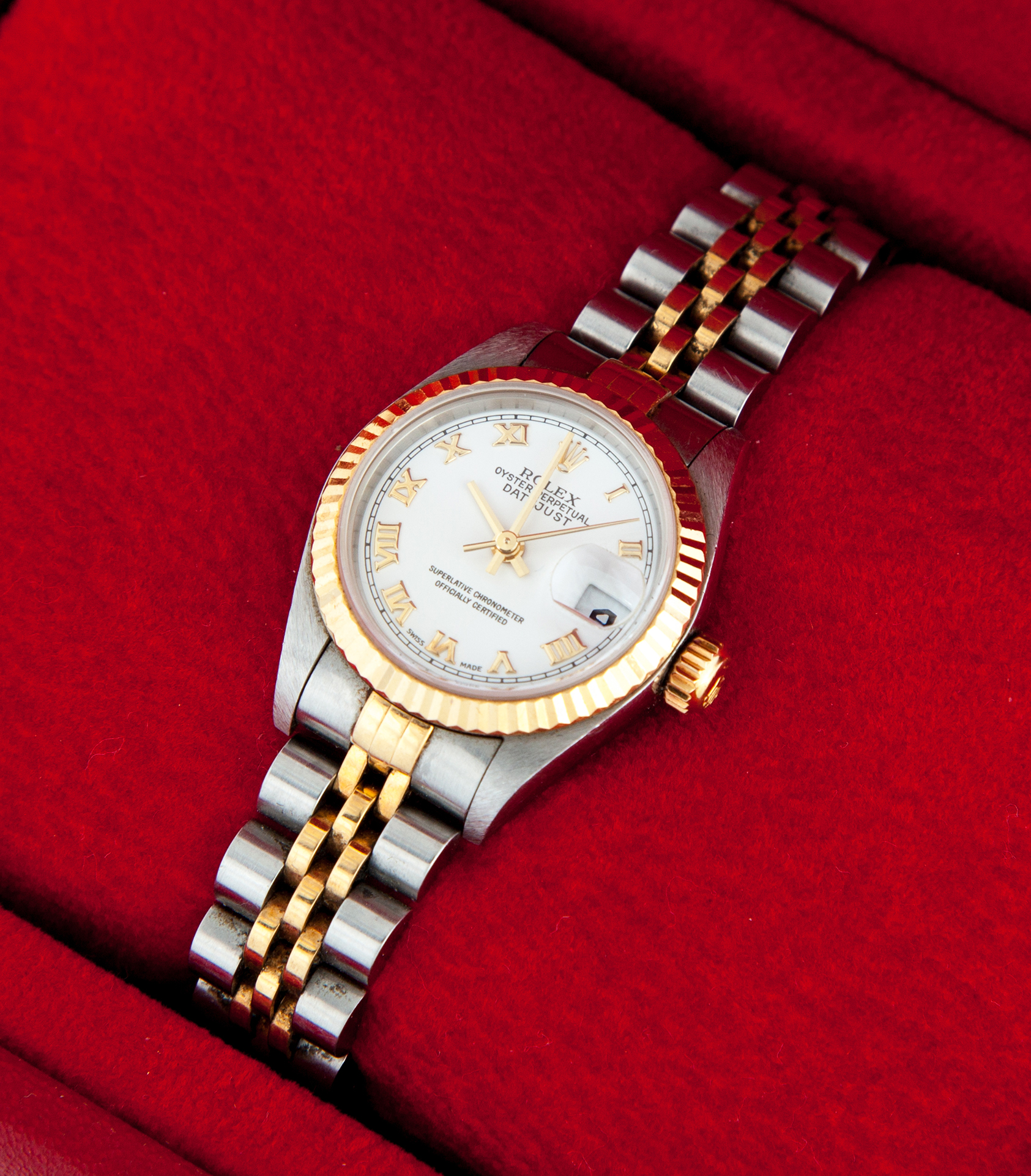 Appraisal: LADIES' STAINLESS AND K GOLD ROLEX DATEJUST Ca Stainless and