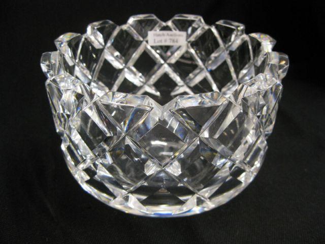 Appraisal: Orrefors Cut Crystal Bowl cross hatched diamond decor diameter signed