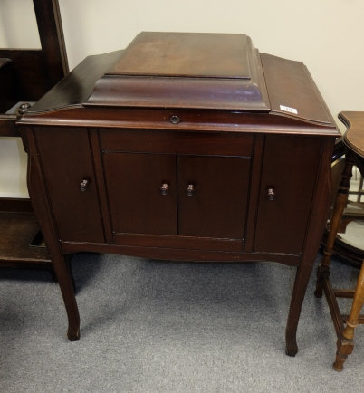 Appraisal: Edwardian HMV wind up gramophone in walnut cabinet x cm