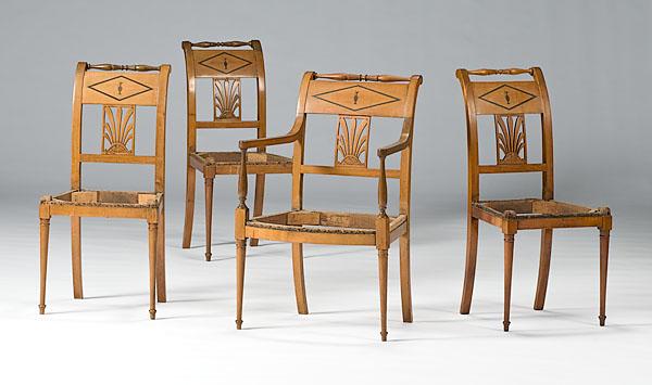 Appraisal: DIRECTOIRE-STYLE CHAIRS MARKED CHAPUIS France or Belgium ca - by