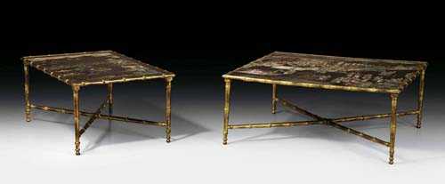 Appraisal: SIMILAR SALON TABLES WITH LACQUER TOPS the coromandel lacquer th