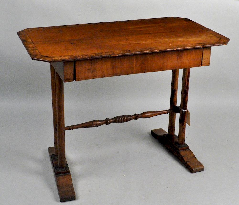 Appraisal: Continental Burled Walnut Fruitwood Writing Table the top with burl