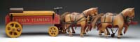 Appraisal: JACRIM HORSE DRAWN WOODEN WAGON Large ride-on wagon by the