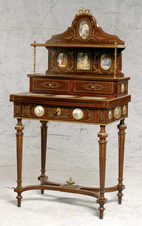 Appraisal: ANTIQUE FRENCH BONHEUR DU JOUR Antique French ladies' writing desk